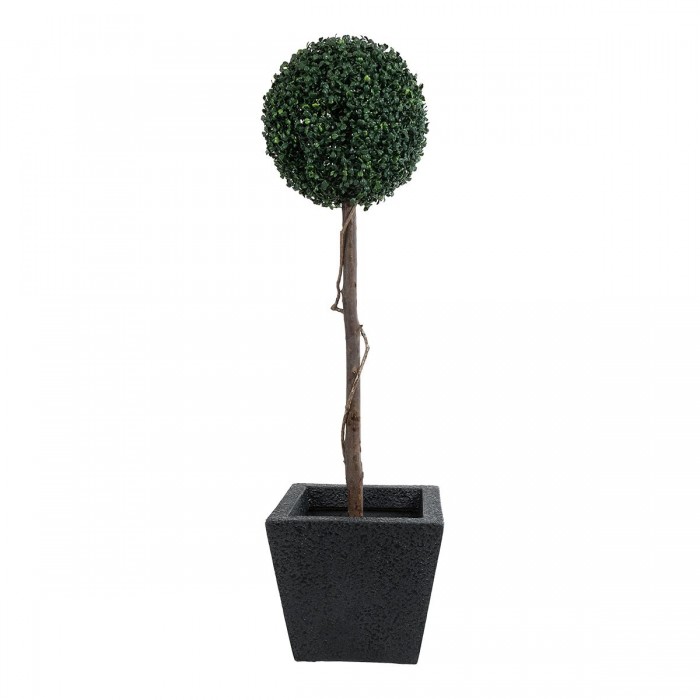 GloboStar® Artificial Garden KARRASPIO 20770 Επιδαπέδιο Πολυεστερικό Τσιμεντένιο Κασπώ Γλάστρα - Flower Pot Μαύρο Μ34 x Π34 x Υ30cm