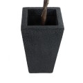 GloboStar® Artificial Garden MAYOR 20771 Επιδαπέδιο Πολυεστερικό Τσιμεντένιο Κασπώ Γλάστρα - Flower Pot Μαύρο Μ30 x Π30 x Υ50cm