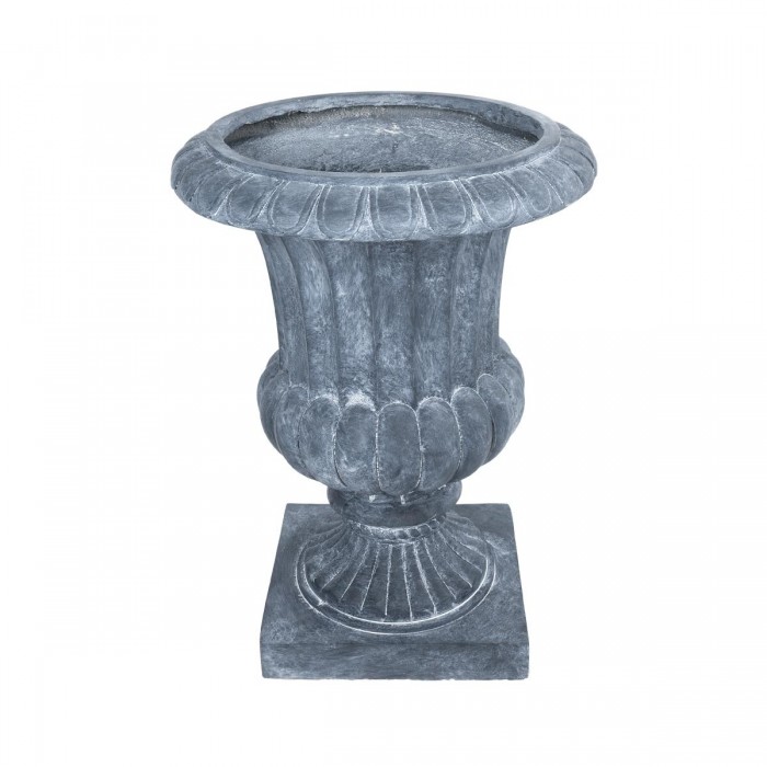 GloboStar® Artificial Garden ALCAZAR 20777 Επιδαπέδιο Πολυεστερικό Τσιμεντένιο Κασπώ Γλάστρα - Flower Pot Γκρι Φ51 x Υ71cm