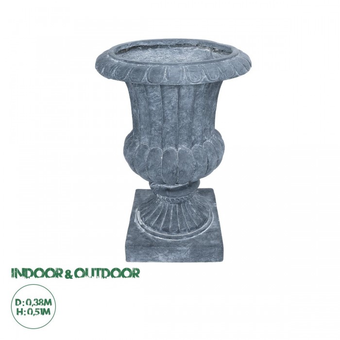 GloboStar® Artificial Garden ALCAZAR 20778 Επιδαπέδιο Πολυεστερικό Τσιμεντένιο Κασπώ Γλάστρα - Flower Pot Γκρι Φ38 x Υ51cm GloboStar® Artificial Garden ALCAZAR 20778 Επιδαπέδιο Πολυεστερικό Τσιμεντένιο Κασπώ Γλάστρα - Flower Pot Γκρι Φ38 x Υ51cm