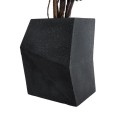 GloboStar® Artificial Garden CAMDEN 20788 Επιδαπέδιο Πολυεστερικό Τσιμεντένιο Κασπώ Γλάστρα - Flower Pot Μαύρο Μ47 x Π43 x Υ66cm