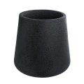 GloboStar® Artificial Garden SOHO 20791 Επιδαπέδιο Πολυεστερικό Τσιμεντένιο Κασπώ Γλάστρα - Flower Pot Μαύρο Φ65 x Υ60cm