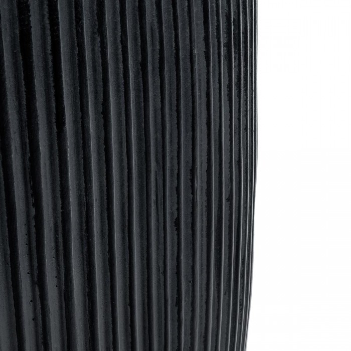 GloboStar® Artificial Garden CASTLE 20793 Διακοσμητικό Πολυεστερικό Τσιμεντένιο Κασπώ Γλάστρα - Flower Pot Μαύρο Φ35 x Υ54cm