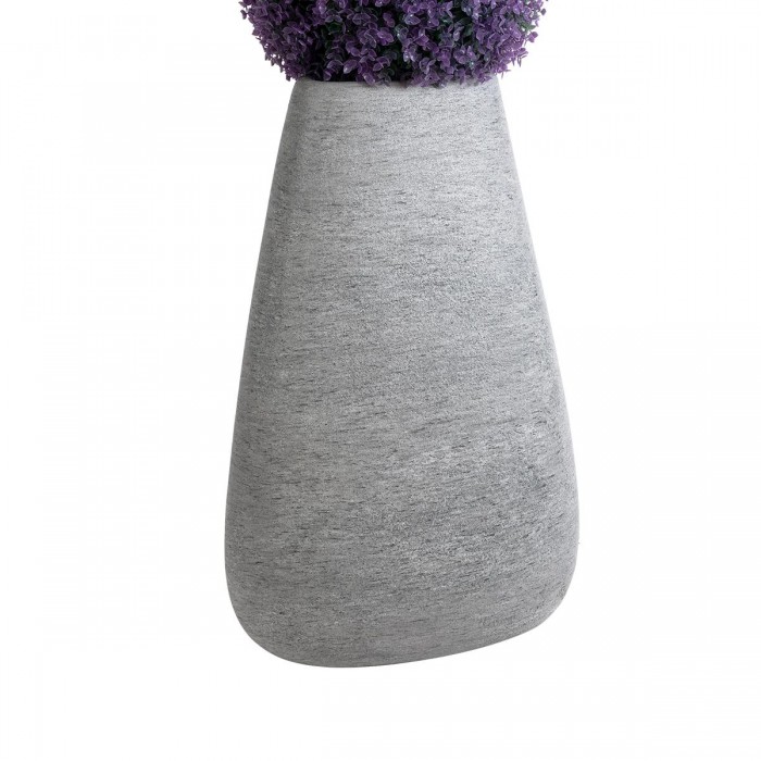 GloboStar® Artificial Garden OXFORD 20796 Επιδαπέδιο Πολυεστερικό Τσιμεντένιο Κασπώ Γλάστρα - Flower Pot Γκρι Μ45 x Π40 x Υ72cm