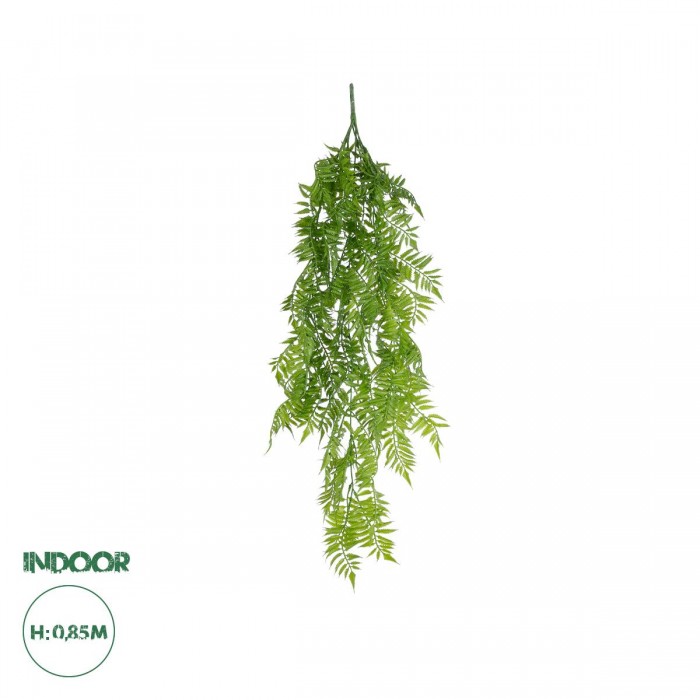 GloboStar® Artificial Garden HANGING FERN 20853 Τεχνητό Διακοσμητικό Κρεμαστό Φυτό Φτέρη Μ30 x Π14 x Υ85cm