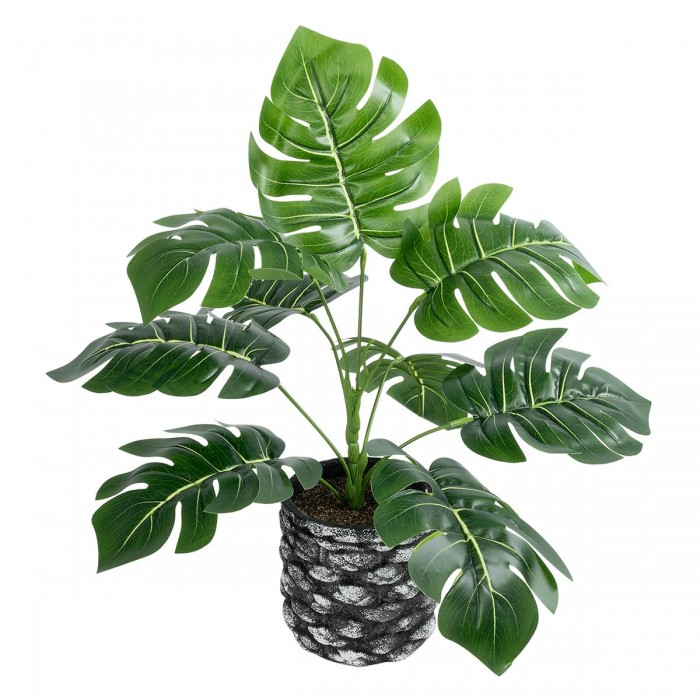GloboStar® Artificial Garden MONSTERA 20893 Τεχνητό Διακοσμητικό Φυτό Μονστέρα Φ40 x Υ33cm