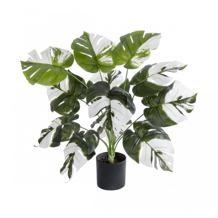 GloboStar® Artificial Garden ALBINO MONSTERA 20935 Διακοσμητικό Φυτό Λευκή Μονστέρα Υ55cm