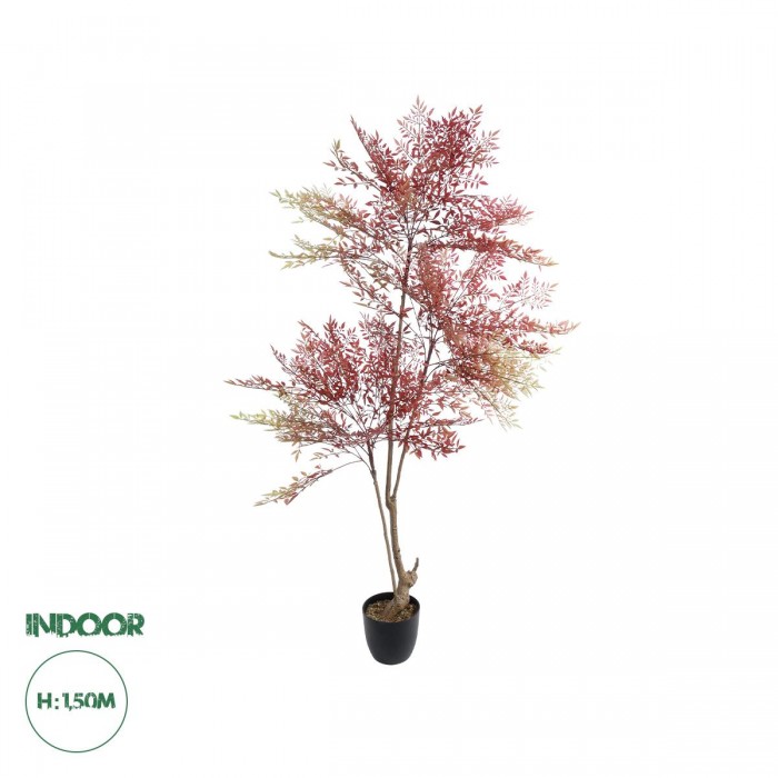 GloboStar® Artificial Garden RED NANDINA PLANT 20966 Διακοσμητικό Φυτό Κόκκινη Ναντίνα Φ66 x Υ150cm