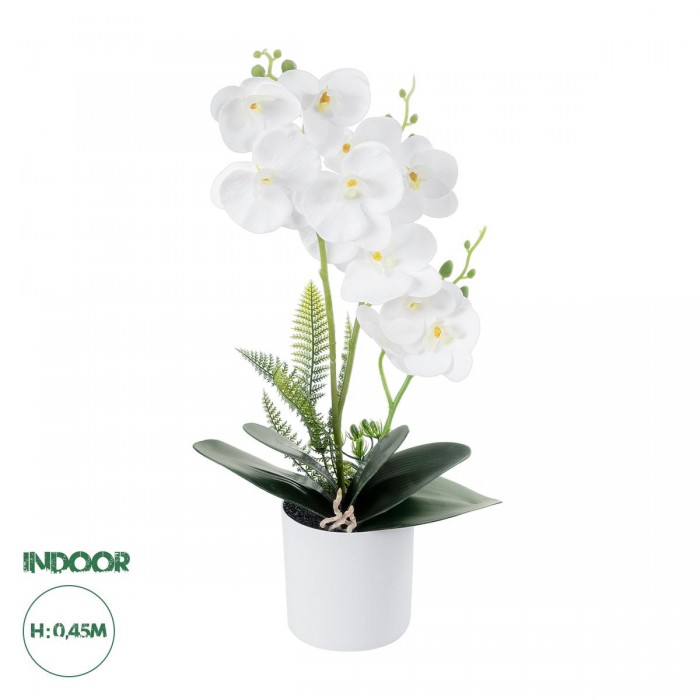 GloboStar® Artificial Garden WHITE ORCHID 21076 Διακοσμητικό Φυτό Λευκή Ορχιδέα Υ45cm GloboStar® Artificial Garden WHITE ORCHID 21076 Διακοσμητικό Φυτό Λευκή Ορχιδέα Υ45cm