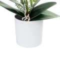GloboStar® Artificial Garden WHITE ORCHID 21076 Διακοσμητικό Φυτό Λευκή Ορχιδέα Υ45cm