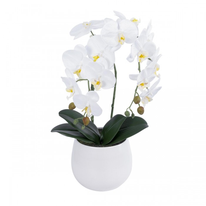 GloboStar® Artificial Garden WHITE ORCHID 21117 Διακοσμητικό Φυτό Λευκή Ορχιδέα Υ45cm GloboStar® Artificial Garden WHITE ORCHID 21117 Διακοσμητικό Φυτό Λευκή Ορχιδέα Υ45cm