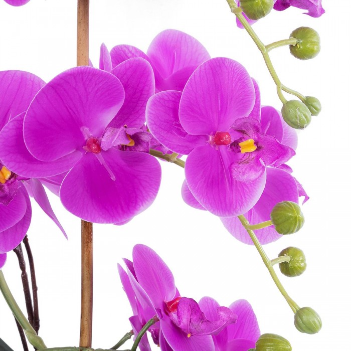 GloboStar® Artificial Garden HOT PINK ORCHID 21119 Διακοσμητικό Έντονο Ροζ Ορχιδέα Υ45cm