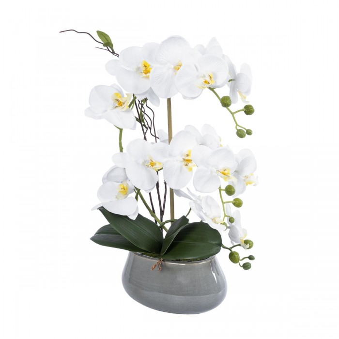 GloboStar® Artificial Garden WHITE ORCHID 21120 Διακοσμητικό Φυτό Λευκή Ορχιδέα Υ43cm GloboStar® Artificial Garden WHITE ORCHID 21120 Διακοσμητικό Φυτό Λευκή Ορχιδέα Υ43cm
