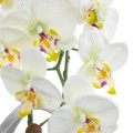 GloboStar® Artificial Garden WHITE ORCHID 21128 Διακοσμητικό Φυτό Λευκή Ορχιδέα Υ39cm