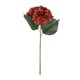 GloboStar® Artificial Garden RED HYDRANGEA BRANCH 21174 Τεχνητό Διακοσμητικό Κλαδί Ορτανσίας Κόκκινης  Y47cm