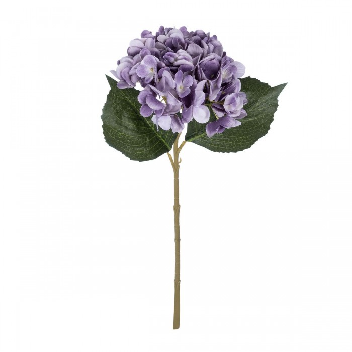 GloboStar® Artificial Garden PURPLE HYDRANGEA BRANCH 21181 Τεχνητό Διακοσμητικό Κλαδί Ορτανσίας Βαθύ Μωβ  Y47cm