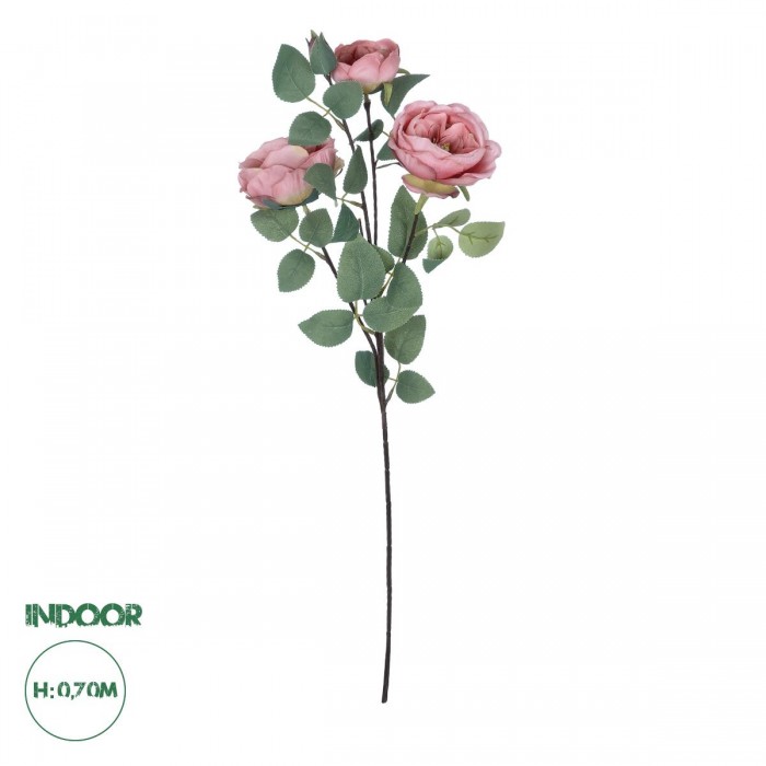 GloboStar® Artificial Garden HOT PINK CLIMBING ROSE BRANCH 21185 Τεχνητό Διακοσμητικό Κλαδί Τριαντάφυλλο Έντονο Ροζ Y70cm