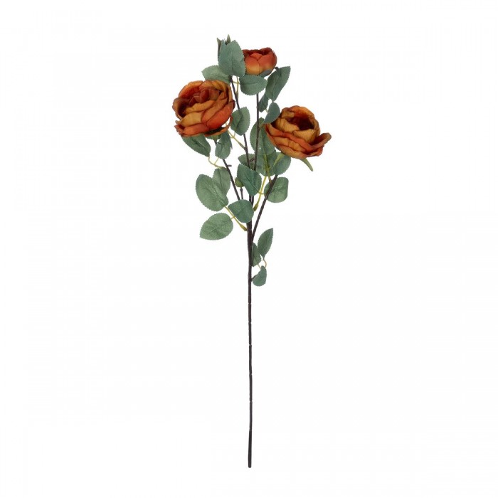 GloboStar® Artificial Garden CORAL RED CLIMBING ROSE BRANCH 21187 Τεχνητό Διακοσμητικό Κλαδί Τριαντάφυλλο Κοραλί Y70cm