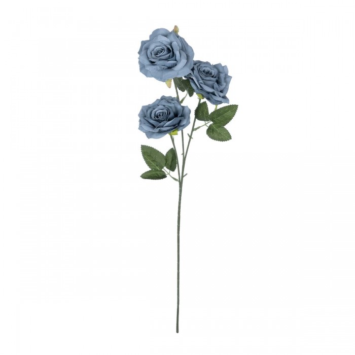GloboStar® Artificial Garden GREY BLUE CLIMBING ROSE BRANCH 21188 Τεχνητό Διακοσμητικό Κλαδί Τριαντάφυλλο Γκρί Μπλέ Y66cm