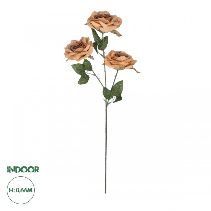 GloboStar® Artificial Garden PEACH  CLIMBING ROSE BRANCH 21189 Τεχνητό Διακοσμητικό Κλαδί Τριαντάφυλλο Ροδακινί Y66cm