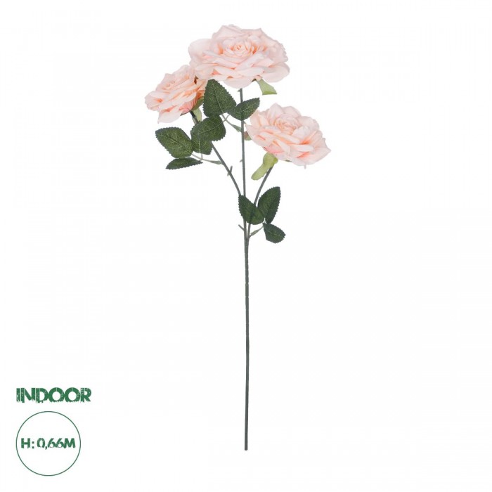 GloboStar® Artificial Garden PALE PINK CLIMBING ROSE BRANCH 21195 Τεχνητό Διακοσμητικό Κλαδί Τριαντάφυλλο απαλό Ροζ Y66cm