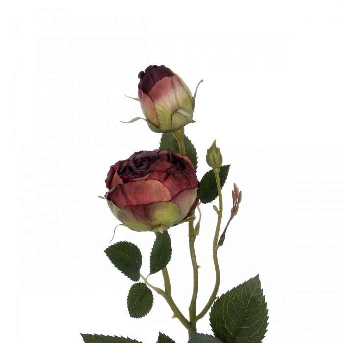 GloboStar® Artificial Garden RED DAMASK CLIMBING ROSE BRANCH 21197 Τεχνητό Διακοσμητικό Κλαδί Τριαντάφυλλο Κόκκινο Y55cm