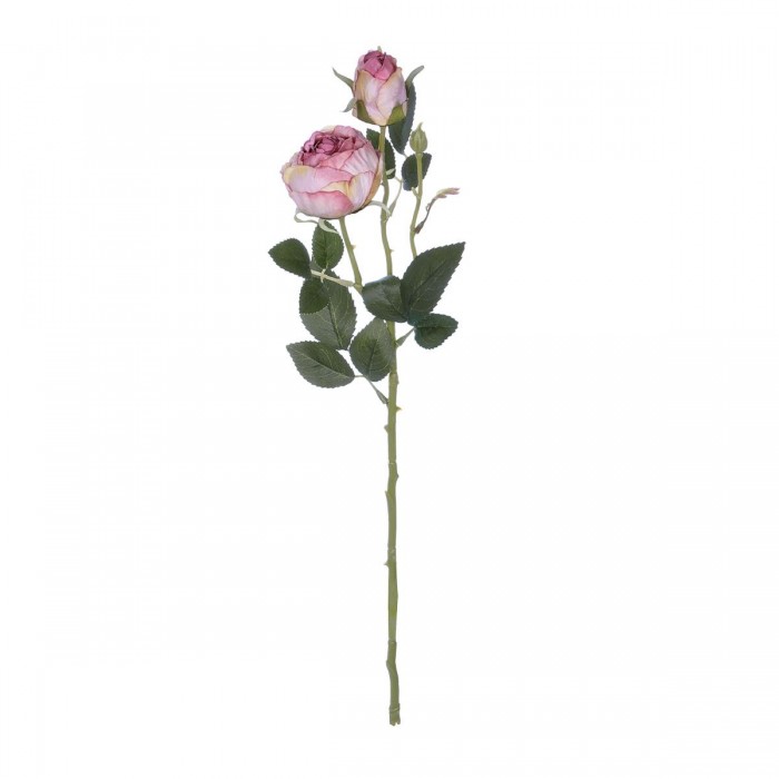 GloboStar® Artificial Garden PINK DAMASK CLIMBING ROSE BRANCH 21199 Τεχνητό Διακοσμητικό Κλαδί Τριαντάφυλλο Σαμπανιζέ Y55cm