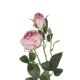 GloboStar® Artificial Garden PINK DAMASK CLIMBING ROSE BRANCH 21199 Τεχνητό Διακοσμητικό Κλαδί Τριαντάφυλλο Σαμπανιζέ Y55cm