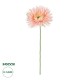 GloboStar® Artificial Garden PINK GERBERA  BRANCH 21105 Τεχνητό Διακοσμητικό Κλαδί Ζέρμπερας Ροζ Y44cm