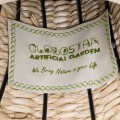 GloboStar® Artificial Garden PALERMO 21231 Διακοσμητικό Πλεκτό Καλάθι - Κασπώ Γλάστρα - Flower Pot Μπεζ με Μπορντό Φ38cm x Υ50cm