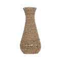 GloboStar® Artificial Garden CALIFORNIA 21239 Διακοσμητικό Πλεκτό Καλάθι - Κασπώ Γλάστρα - Flower Pot Μπεζ Μ20 x Π20 x Υ43cm