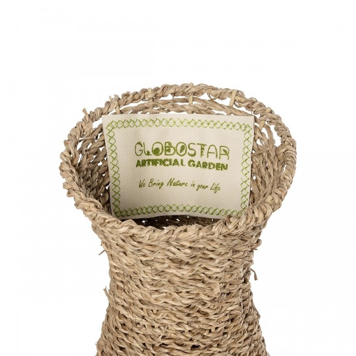 GloboStar® Artificial Garden CALIFORNIA 21239 Διακοσμητικό Πλεκτό Καλάθι - Κασπώ Γλάστρα - Flower Pot Μπεζ Μ20 x Π20 x Υ43cm