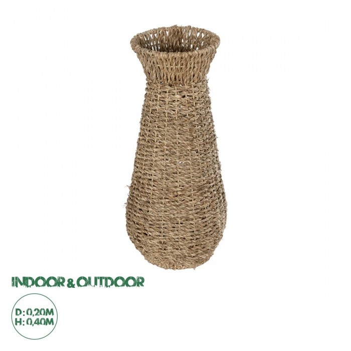 GloboStar® Artificial Garden PANAMA 21241 Διακοσμητικό Πλεκτό Καλάθι - Κασπώ Γλάστρα - Flower Pot Μπεζ Μ20 x Π20 x Υ40cm GloboStar® Artificial Garden PANAMA 21241 Διακοσμητικό Πλεκτό Καλάθι - Κασπώ Γλάστρα - Flower Pot Μπεζ Μ20 x Π20 x Υ40cm