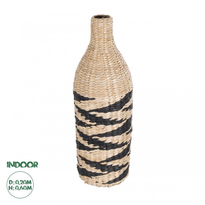 GloboStar® Artificial Garden AQABA 21243 Διακοσμητικό Πλεκτό Καλάθι - Κασπώ Γλάστρα - Flower Pot Μπεζ με Μαύρο Φ20cm x Υ60cm GloboStar® Artificial Garden AQABA 21243 Διακοσμητικό Πλεκτό Καλάθι - Κασπώ Γλάστρα - Flower Pot Μπεζ με Μαύρο Φ20cm x Υ60cm