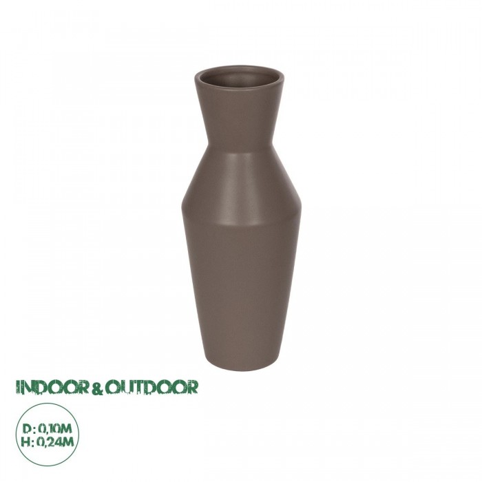 GloboStar® Artificial Garden UNIQUE 21286 Διακοσμητικό Κεραμικό Βάζo Καφέ Π10 x Μ10 x Υ24cm GloboStar® Artificial Garden UNIQUE 21286 Διακοσμητικό Κεραμικό Βάζo Καφέ Π10 x Μ10 x Υ24cm