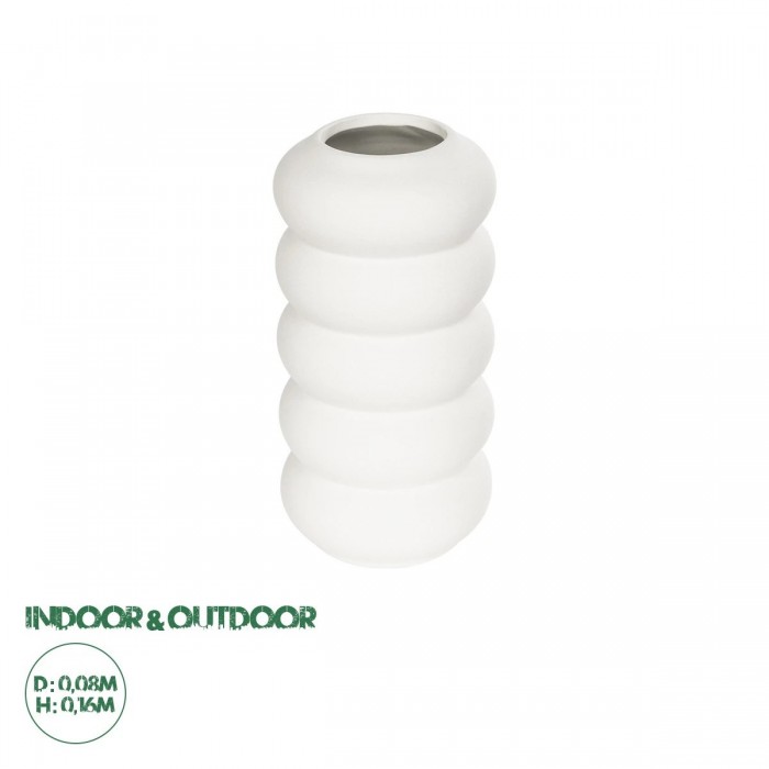 GloboStar® Artificial Garden NOUVEAU 21293 Διακοσμητικό Κεραμικό Βάζo Λευκό Π8 x Μ8 x Υ16cm GloboStar® Artificial Garden NOUVEAU 21293 Διακοσμητικό Κεραμικό Βάζo Λευκό Π8 x Μ8 x Υ16cm