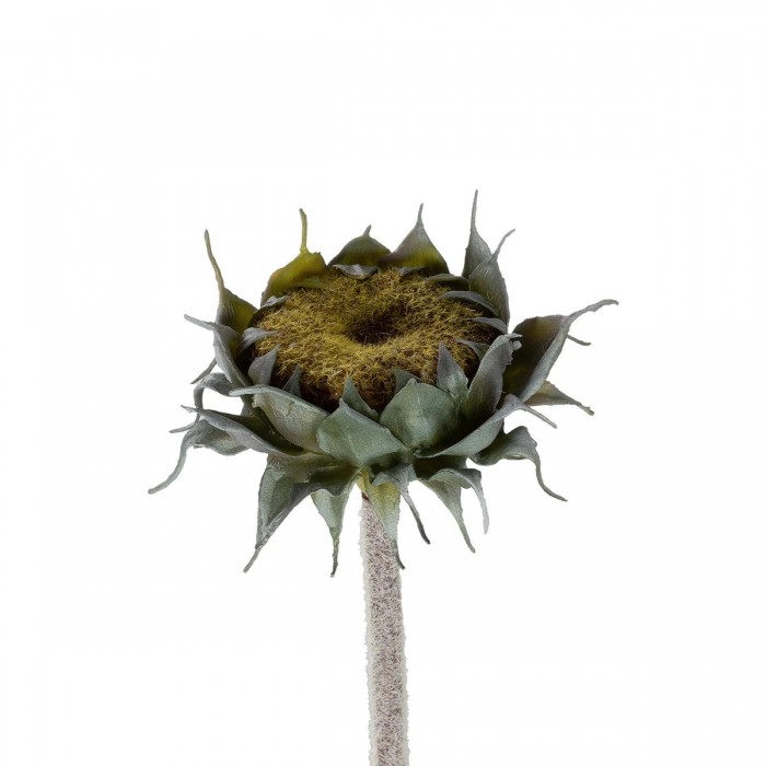 GloboStar® Artificial Garden GREEN SUNFLOWER BRANCH 21378 Τεχνητό Διακοσμητικό Κλαδί Ηλιοτρόπιο Πράσινο Y60cm