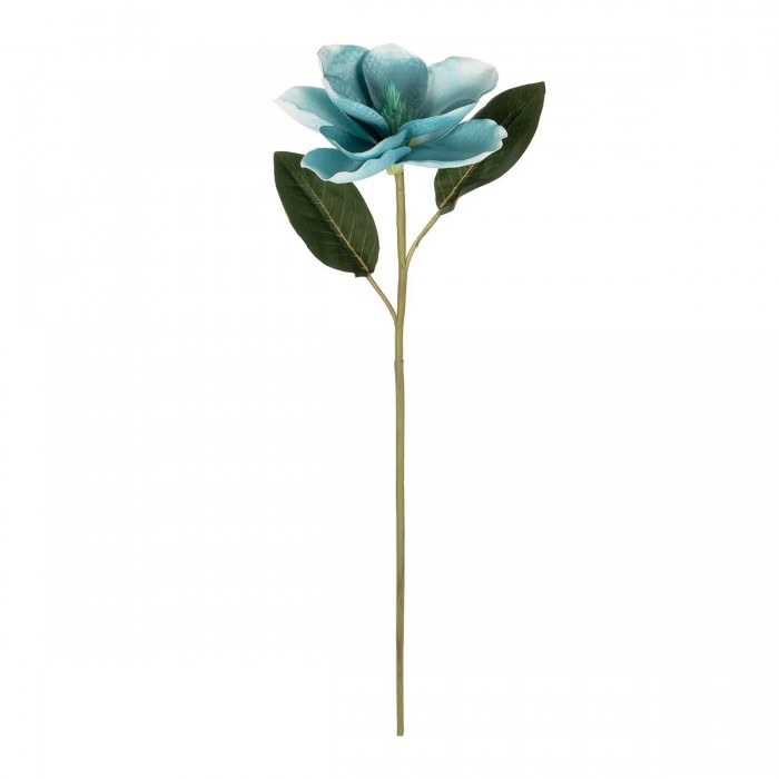 GloboStar® Artificial Garden BLUE MAGNOLIA BRANCH 21425 Τεχνητό Διακοσμητικό Κλαδί Μπλε Μανόλια Y80cm