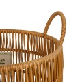 GloboStar® Artificial Garden OSAKA 21494 Διακοσμητικό Πλεκτό Καλάθι - Κασπώ Γλάστρα - Flower Pot Μπεζ Φ30cm x Υ41cm