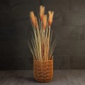 GloboStar® Artificial Garden OSAKA 21494 Διακοσμητικό Πλεκτό Καλάθι - Κασπώ Γλάστρα - Flower Pot Μπεζ Φ30cm x Υ41cm