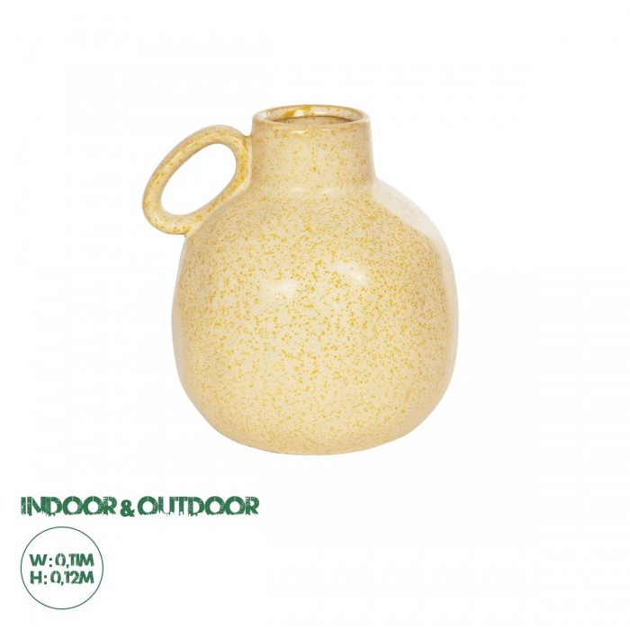 GloboStar® Artificial Garden SCHEELITE 21508 Διακοσμητικό Κεραμικό Βάζo Μπέζ Φ11 x Υ12 cm GloboStar® Artificial Garden SCHEELITE 21508 Διακοσμητικό Κεραμικό Βάζo Μπέζ Φ11 x Υ12 cm
