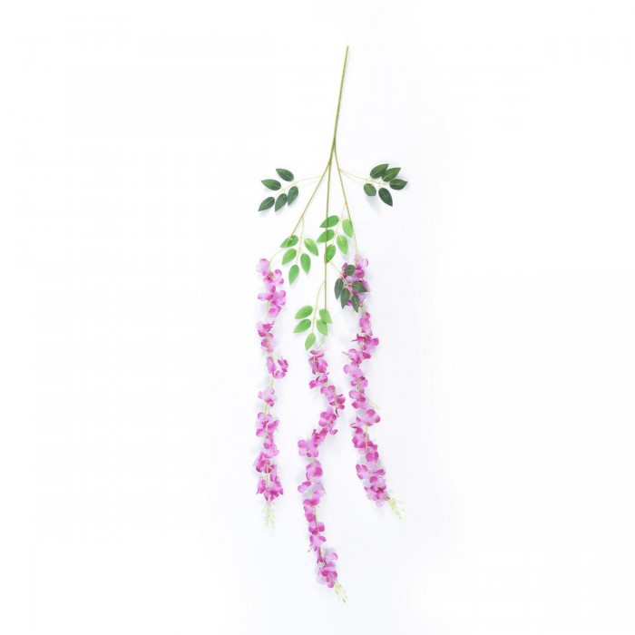 GloboStar® Artificial Garden PURPLE WISTERIA FLOWER BRANCH 21510 Σετ 12 Τεχνητά Διακοσμητικά κλαδιά Βιστέριας Μωβ Φ45 x Υ120cm