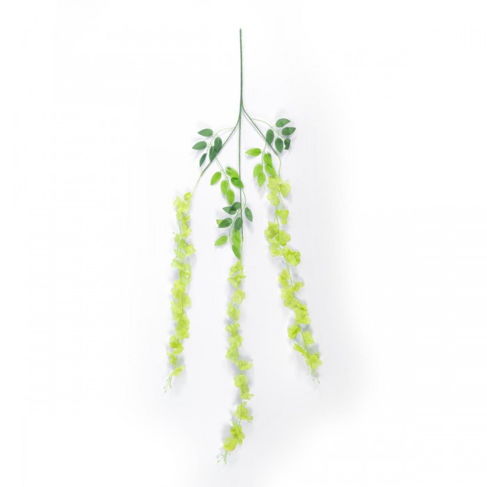 GloboStar® Artificial Garden GREEN WISTERIA FLOWER BRANCH 21514 Σετ 12 Τεχνητά Διακοσμητικά κλαδιά Βιστέριας Πράσινο Φ45 x Υ120cm