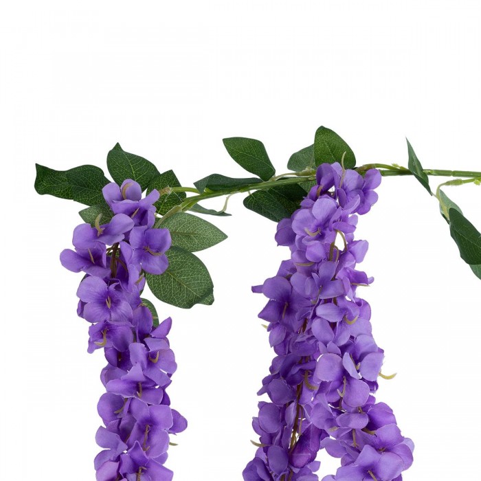 GloboStar® Artificial Garden PURPLE WISTERIA FLOWER BRANCH 21517 Τεχνητό Διακοσμητικό κλαδί Βιστέρια Μωβ Φ45 x Υ120cm