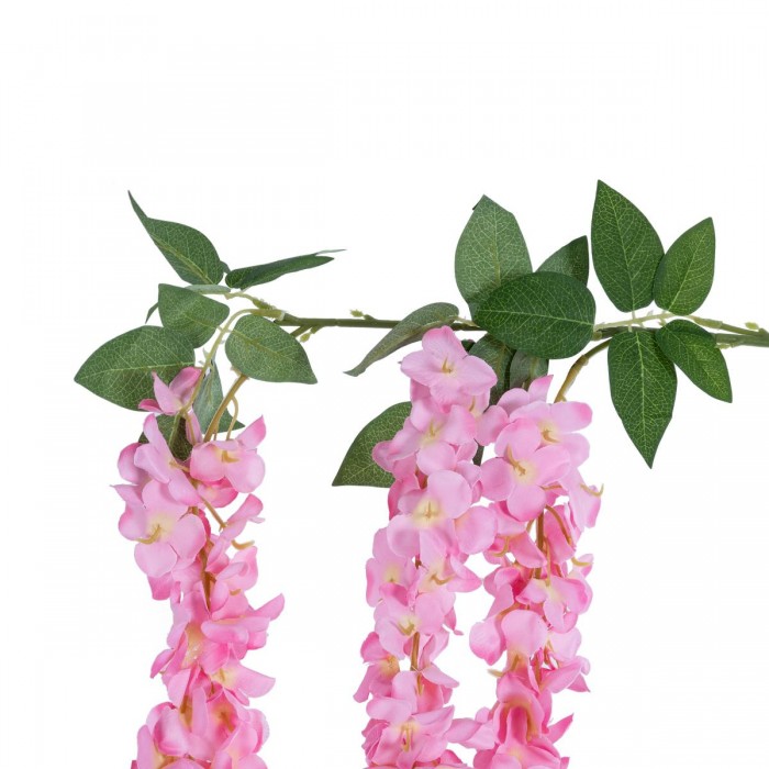 GloboStar® Artificial Garden PINK WISTERIA FLOWER BRANCH 21518 Τεχνητό Διακοσμητικό κλαδί Βιστέρια Ροζ Φ45 x Υ120cm