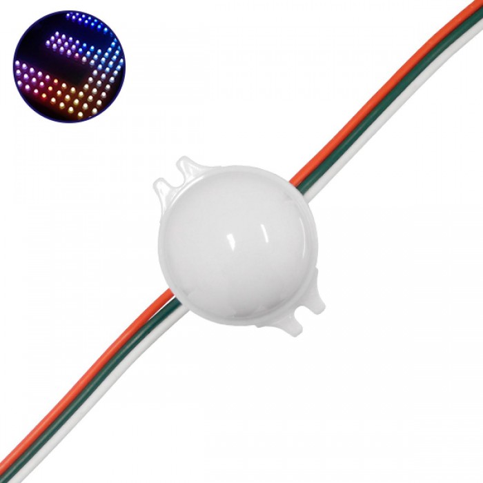 20 Τεμάχια x LED Magic Digital Στρογγυλό Module Φ3 CM RGBW 0.72W 12V GloboStar 30544 