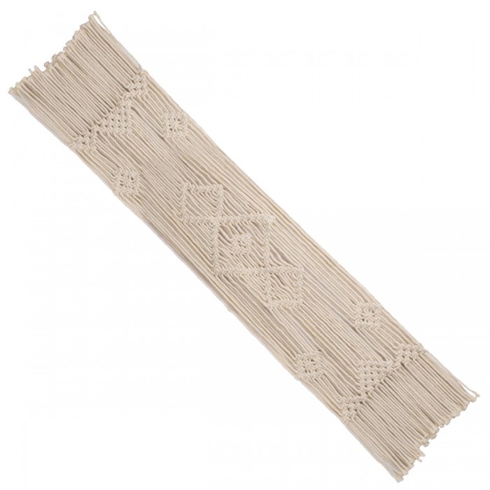 GloboStar® 35402 Μακραμέ Ράνερ Χειροποίητο Μπεζ Μ130 x Π23cm GloboStar® 35402 Μακραμέ Ράνερ Χειροποίητο Μπεζ Μ130 x Π23cm