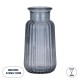 GloboStar® LAYLA 35601 Διακοσμητικό Βάζο Γυάλινο Γκρι Φ11 x Υ22cm