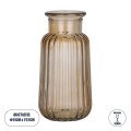 GloboStar® LAYLA 35603 Διακοσμητικό Βάζο Γυάλινο Μελί Φ11 x Υ22cm