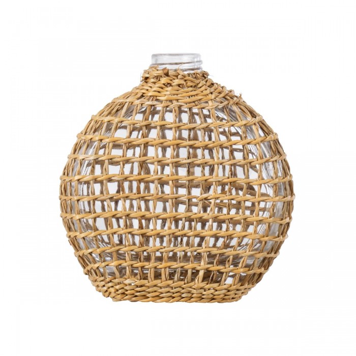 GloboStar® MANDY 35624 Διακοσμητικό Βάζο Γυάλινο Διάφανο με Μπαμπού Μ10.5 x Π4 x Υ11cm GloboStar® MANDY 35624 Διακοσμητικό Βάζο Γυάλινο Διάφανο με Μπαμπού Μ10.5 x Π4 x Υ11cm